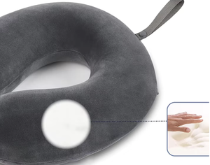 หมอนรองคอรูปตัวยูเมมโมรี่โฟมสำหรับเดินทางบนเครื่องบิน แบบขายส่ง รูปทรงตามหลักสรีรศาสตร์ เป็นมิตรกับสิ่งแวดล้อม ซักได้ พร้อมกระเป๋าพกพาขนาดกะทัดรัด รับสกรีนโลโก้ - Product Image 2