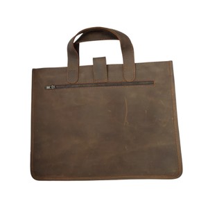 Elegant Vintage Genuine Leather Laptop Briefcases Soft Black Satchel <b>Bags</b> <b>Computer</b> Messenger Design Durable Portable Office Work - Product Image 4