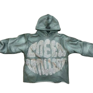 เสื้อฮู้ดดี้พรีเมียมแบบซักล้างพิเศษ พร้อมดีเทลตกแต่งแบบศิลปะและสไตล์ดิบดิบ - Product Image 1