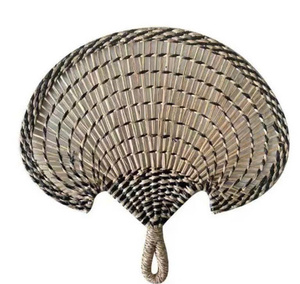 Premium Patterned Seagrass Handfan Refined Wedding Gift Natural Fiber <b>Folding</b> Accessory Vietnam Handmade Party Artistic <b>Fan</b> - Product Image 2