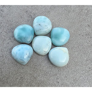 ลาริมาร์ธรรมชาติทรงหัวใจขัดเงา คาโบชอง หินมีค่าขนาดมาตรฐาน สำหรับขายส่ง อุปกรณ์ทำเครื่องประดับ - Product Image 6