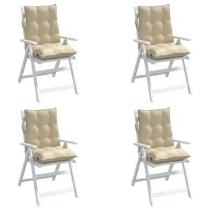 Juego de 4 Cojines para Silla de Respaldo Bajo en Tela Oxford Beige, 100% Poliéster, para Uso en Exteriores - Product Image 3