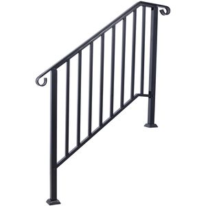 Ringhiera Flessibile per Portico BL, Corrimano per Gradini Esterni da 3/4 Gradini in Ferro Battuto # Dispositivo di Assistenza per la Sicurezza sulle Scale - Product Image 2