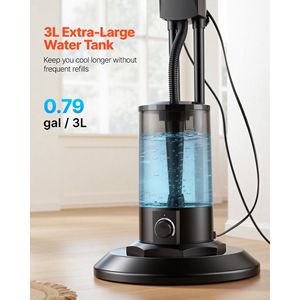 Ventilatore a piantana con nebulizzatore, 3 velocità e serbatoio d'acqua da 0,79 galloni, telecomando, per esterni - Product Image 5