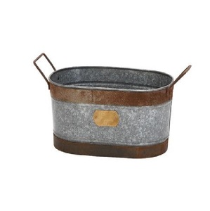 Jardinières en métal galvanisé artisanal pour décoration intérieure et extérieure, pots et jardinières carrés faits à la main - Product Image 5