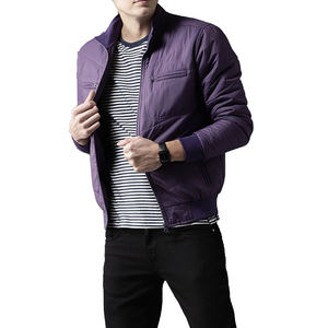 Blouson bomber matelassé en coton épais et léger de haute qualité pour unisexe, avec logo personnalisé OEM, col montant, hiver, avec capuche - Product Image 2