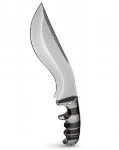Cuchillo utilitario recurvo personalizado de acero inoxidable con mango de cuerno negro y damasco, herramienta de campo - Product Image 1