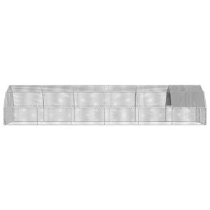 Enclos à poulets en acier galvanisé argenté, grande cage pour animaux en PE (polyéthylène) - Product Image 4