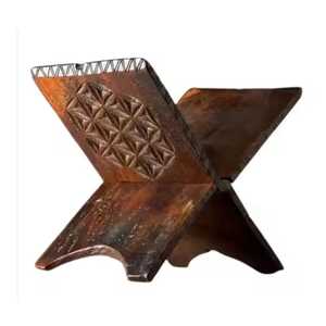 Soporte Plegable para Libros Rehal de Madera Intrincadamente Tallada, Patrones Florales Geométricos, Hecho a Mano, Soporte Duradero para el Corán y Textos Religiosos - Product Image 6