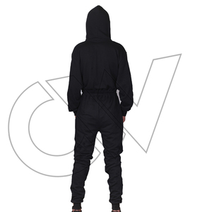 Chándal con Capucha Negro Sólido para Hombre, Diseño de Última Moda, Cierre Frontal Completo, Ropa Casual con Bolsillos Laterales, Corte Regular, Otoño - Product Image 4