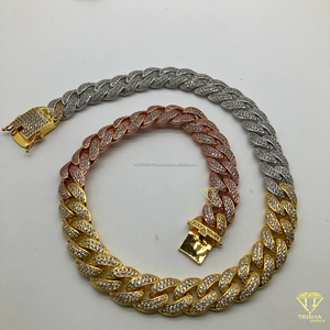 Cadena Cubana Completa para Hombre, Joyería Hip Hop de 3 Tonos, Plata de Ley 925, Diamante Moissanita, Collar de Lujo - Product Image 6