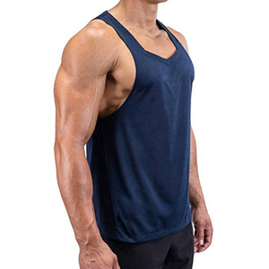 OEM Men's Gym Tank Tops Breathable Polyester/Cotton Plus Size Quick Dry Customizable Stringer Bodybuilding Fitness Casual Look - Product Image 4