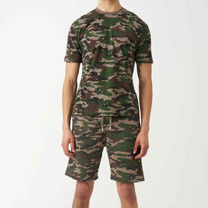 Ensemble d'été pour homme, t-shirt à manches courtes et short, 2 pièces, ensemble décontracté personnalisé, respirant, en coton, pour l'été - Product Image 1