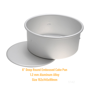Molde Redondo para Pastel de 6 Pulgadas de Profundidad, de Aleación de Aluminio Repujado, con Fondo Extraíble, Revestimiento Anodizado de 89 mm, para Hornear Pastel Esponjoso, Color Plateado - Product Image 2