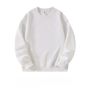 เสื้อสเวตเชิ้ตคอกลมสีขาวแบบยูนิเซ็กซ์ ผ้าฝ้ายถัก 100% ทรงปกติ สีพื้น สวมใส่สบายๆ สำหรับฤดูใบไม้ร่วง - Product Image 6