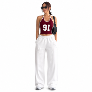 Women Halter American Football Jersey Crop Top Custom Activewear Private Label OEM Sportswear Manufacturer - Product Image 2