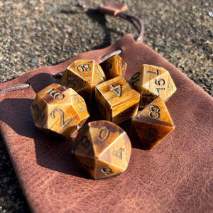 Dés à jouer en os de style antique, dés polyédriques vieillis pour jeux de rôle sur table Dungeons and Dragons, accessoire de jeu en gros - Product Image 1