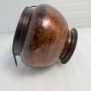 Jardinière décorative en fer avec finition cuivre antique, idéale pour balcon, jardin, terrasse, espaces intérieurs et décoration intérieure élégante - Product Image 3