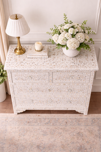 Bone Inlay <b>Sideboard</b> Drawer Cabinet Agate Detailing Three Layer <b>Storage</b> Console Table for Living Room - Product Image 3