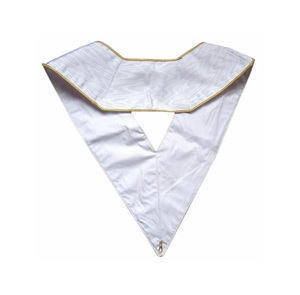 Collier maçonnique du Rite écossais de 30e degré en satin blanc avec bordure dorée, Régalia cérémonielle haut de gamme, Fabricant de régalia premium - Product Image 2