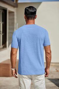 <b>Mens</b> <b>V</b> <b>Neck</b> <b>T</b> <b>Shirt</b> Premium Cotton Short Sleeve Casual Wear Soft Breathable Fabric Slim Fit Summer Fashion Everyday Basic Quick - Product Image 5