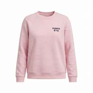 เสื้อสเวตเชิ้ตคอกลมสีชมพูสำหรับผู้หญิง พิมพ์ลายตัวอักษรที่แขนซ้าย ทรงปกติ ผ้าฝ้ายถัก สไตล์ฤดูใบไม้ร่วง - Product Image 6