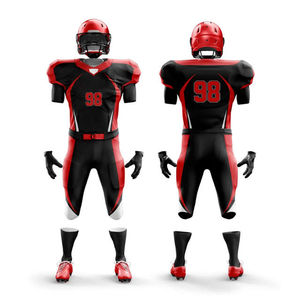 Uniforme de football américain sublimé sur mesure à manches courtes 100% polyester avec logo personnalisé - Service OEM pour les acheteurs internationaux - Product Image 2