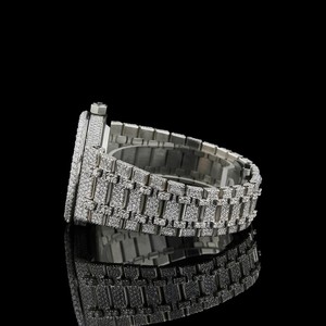 Reloj Automático de Lujo Personalizado para Hombre, con Diamantes Brillantes, Completamente Cubierto de Moissanita VVS, Caja de 9 mm de Grosor, Cronógrafo, Función de Negocios, Cristal - Product Image 2