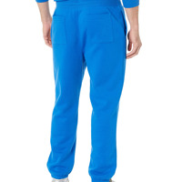 Pantalon de survêtement en coton bleu pour homme, taille élastique avec cordon de serrage, décontracté, pour l'automne