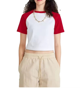 Crop T Shirt Cotton Casual Short Sleeve Fashion <b>Top</b> Crop T Shirt Oversized Streetwear Casual Tee Crop T Shirt Round Neck Summer - Product Image 4