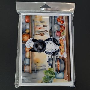 Schipperke the Chef Whimsical A7 Tarjetas de felicitación Paquete de 8 tarjetas de notas en blanco con sobres Tamaño 5x7 - Product Image 3