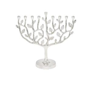 Magnifique Chandelier Arbre de Vie en Laiton et Argent Massif, Porte-Bougie Vintage Plaqué Argent pour Cadeau - Product Image 1