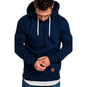 Sweat-shirt à capuche pour homme, manches longues, couleur unie, noir et rouge, grande taille, Poleron Hombre - Product Image 5