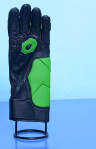 Gants de moto noirs et verts en gros avec protection rigide des articulations KADIA Sports, gants intégraux avec sangle de poignet réglable pour la conduite - Product Image 2