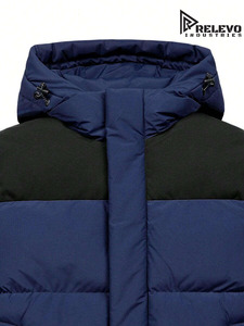 Unisex Warm Hooded Padded Water Resistant Windproof Winter <b>Puffer</b> <b>Jacket</b> ODM Zipper Front <b>Thin</b> - Product Image 2