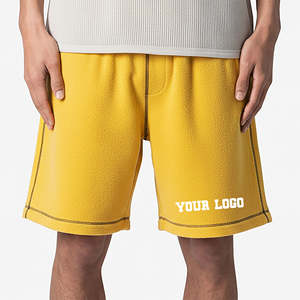 Summer Casual Wear Top Selling Breathable 100% Cotton Silk Screen Printed Solid Logo <b>Elastic</b> Waist Quick Dry Shorts - Product Image 4