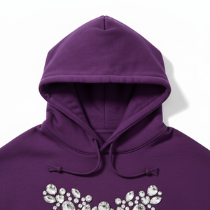 100 % Cotton High Quality Custom Design <b>Pullover</b> <b>Men</b> Rhinestone Hoodies With Heavy weight Top Selling <b>Men</b> Hoodies - Product Image 4