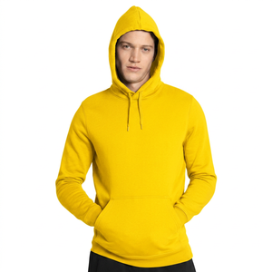 เสื้อฮู้ดผู้ชายสีดำ ทรงปกติ สีพื้น แขนยาว ผ้าฝ้าย 100% เฟรนช์เทอร์รี่ เป็นมิตรกับสิ่งแวดล้อม เหมาะสำหรับใส่ในฤดูหนาว - Product Image 4