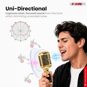 Micrófono Vocal Dinámico Retro de 5 Núcleos, Estilo Vintage, Clásico, Cardioide, Unidireccional - Product Image 6