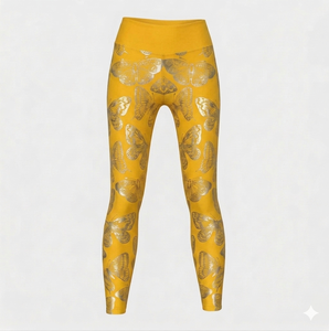 Nouveau style Leggings de yoga pour femme, respirants, unis, taille haute, en tricot Spandex/Polyester, sans couture, décontractés, imprimés par transfert thermique - Product Image 1