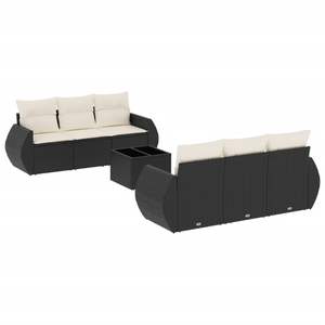 Conjunto de Sofás Modulares Grandes de Ratán PE Negro para Jardín, Elegante Colección de Muebles para Exteriores - Product Image 2