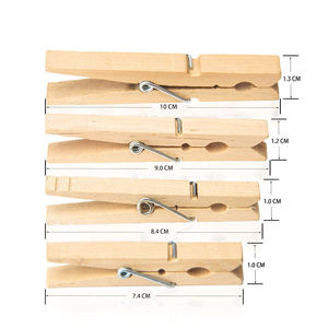 Bamboo Wooden Clothes Peg Clothespin Large Size Laundry <b>Clips</b> Spring Pins for Clothes Drying Kitchen Home Hanging Use - Product Image 2