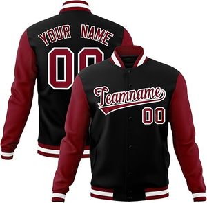Men's High Quality Custom Made Baseball Letterman Varsity Jacket <b>Stand</b> Collar Wholesale Price Leather Sleeves for Winter Sale - Product Image 1
