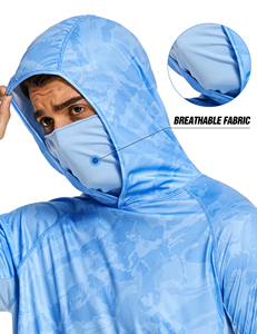 Sweat à capuche de pêche pour homme, grande taille, manches longues, UPF 50+, 100% polyester, respirant et séchage rapide - Product Image 4