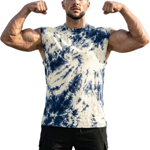 Débardeur pour homme en tissu extensible à texture côtelée de qualité supérieure, confort quotidien, style décontracté, tie-dye - Product Image 3