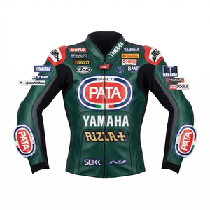 Men’s Cowhide Leather <b>Racing</b> <b>Jacket</b>/Chaqueta MotoCP Style CE Level 2 Armor Motorcycle Track Riding Protective Gear CE - Product Image 1