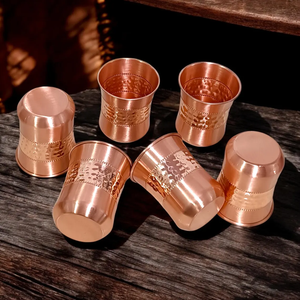 Verre à vin en cuivre pur poli brillant, verre en cuivre uni, bienfaits pour la santé, récipient en cuivre pour la salle de sport, la maison, les mariages - Product Image 5