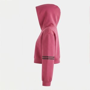 High Quality Custom Logo Women's Hooded Sweatshirt Solid Color Full Sleeve Knitted Breathable Short Length Autumn /Winter - Product Image 3