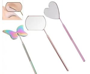 <b>Rectangle</b> Eyelash <b>Mirrors</b> <b>Rectangle</b> Shape Eyelash <b>Mirrors</b> for Lash Artists / Baby Pink Heart Lash - Product Image 4