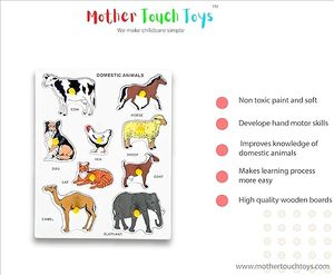 Juguetes Mother Touch - Tablero de Animales Domésticos de Madera: Aprende y Juega |   Juguete de Madera |   Juguetes para Bebés |   Juguete Educativo |   Ecológico - Product Image 3